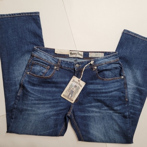 HD Other - Blue Straight Jeans Modern Fit. Man